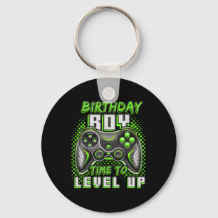 Boy Time To Level Up Video Game Birthday Party Boy Keychain