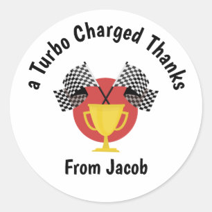Boy Toy Car Birthday Party Favor  Classic Round Sticker
