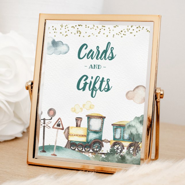 Boy Train Birthday Cards and Gifts Sign (Creator Uploaded)