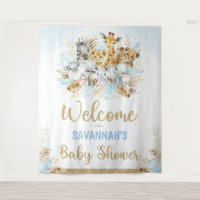 Boy Tropical Safari Animals Baby Shower Welcome