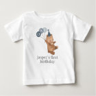 Boy Twin (Left) - Bear Party Hat - 1st Birthday