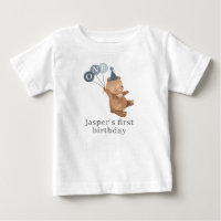 Boy Twin (Left) - Bear Party Hat - 1st Birthday