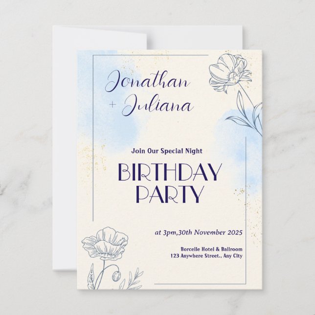 boy twins 1st birthday invitations (Front)