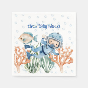 Boy Under The Sea Baby Shower Napkin