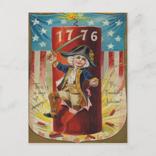 Boy Uniform Fireworks Firecracker Explosion Postcard