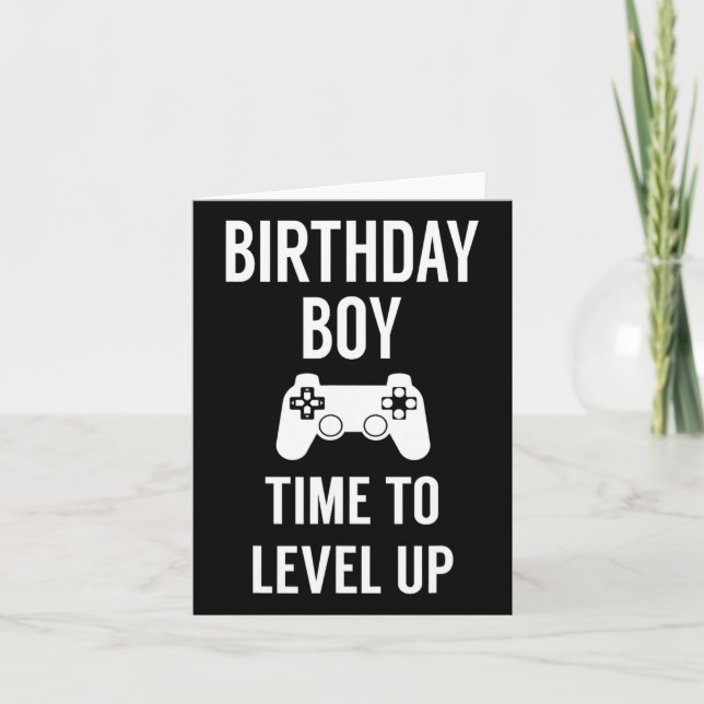Boy Video Game Birthday Party  Card (Front)