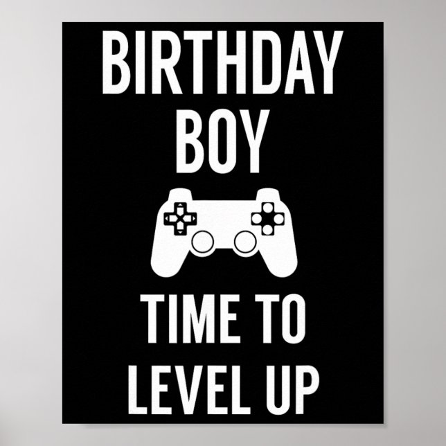 Boy Video Game Birthday Party  Poster (Front)