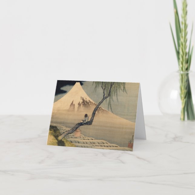 Boy Viewing Mount Fuji by Katsushika Hokusai Thank You Card (Front)