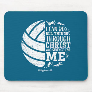 Boy Volleyball Teen Christian Verse Small Mouse Pad