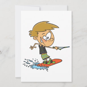 Boy Wakeboarding Fun Summer Water Sports Invitation