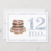 Boy Watercolor Milestone Twelve Month Old Card