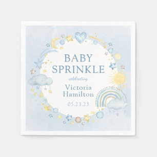 Boy Watercolor Rainbow Baby Sprinkle Napkin