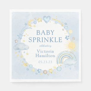 Boy Watercolor Rainbow Baby Sprinkle Napkin
