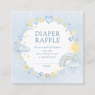 Boy Watercolor Rainbow Diaper Raffle Enclosure Card
