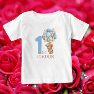 Boy We can Bearly Wait 1st Teddy Bear Baby T-Shirt