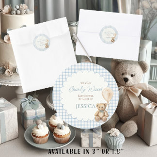 Boy We Can Bearly Wait Teddy Bear Envelope Seal