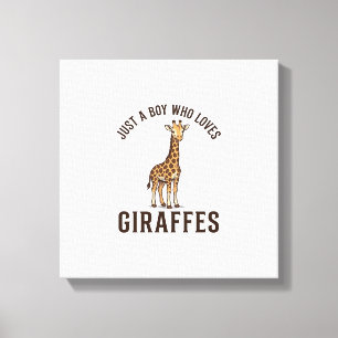 Boy Who Loves Giraffes Vintage Engraving Shirt_1 Canvas Print