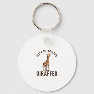 Boy Who Loves Giraffes Vintage Engraving Shirt_1 Keychain