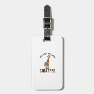 Boy Who Loves Giraffes Vintage Engraving Shirt_1 Luggage Tag