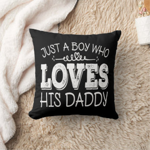 Boy Who Loves His Daddy Cool Kids Birthday Party Throw Pillow