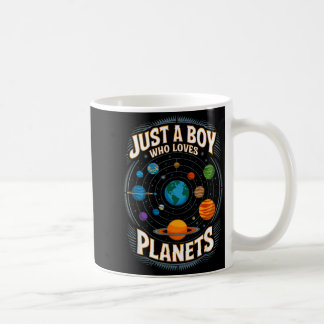 Boy Who Loves Planets Kids Solar Space System Coffee Mug