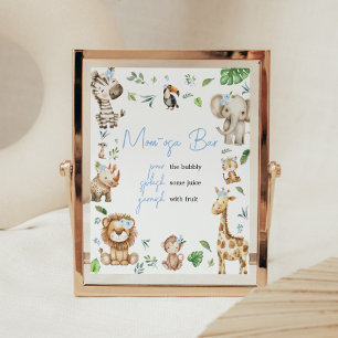 Boy Wild One Safari Baby Shower Mom Osa Bar Poster