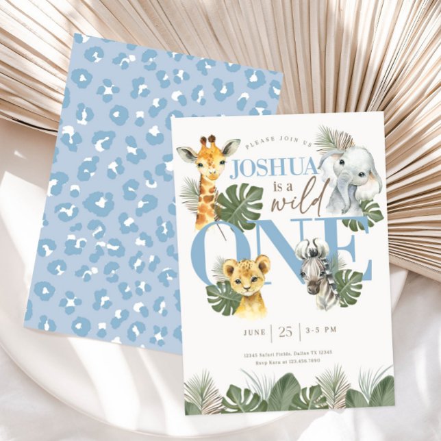 Boy Wild One Safari Birthday Invitation Jungle  (Creator Uploaded)