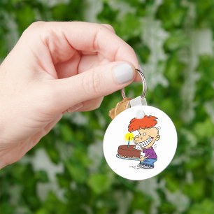 Boy With A Birthday Cake Keychain