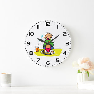 Boy With A Boiled Egg  Large Clock