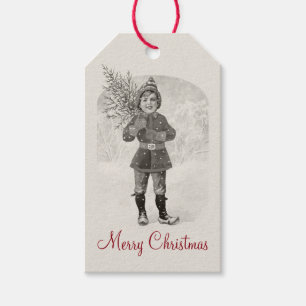 Boy with a Christmas tree CC0936 Jenny Nyström Gift Tags