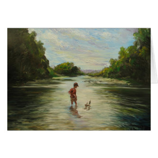 Boy with a toy boat.