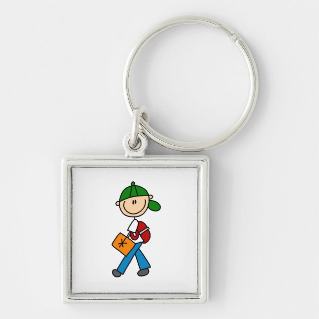 Boy With Backpack Keychain (Front)