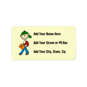 Boy With Backpack Label