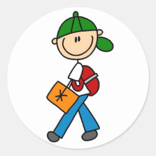 Boy With Backpack Stickers Sticker