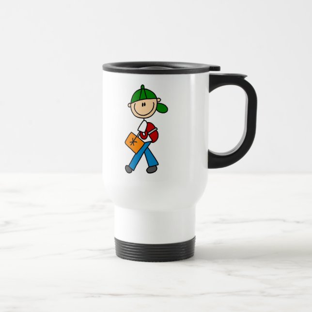 Boy With Backpack Travel Mug (Right)