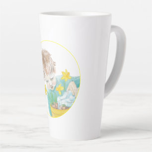 Boy With Daffodils Latte Mug