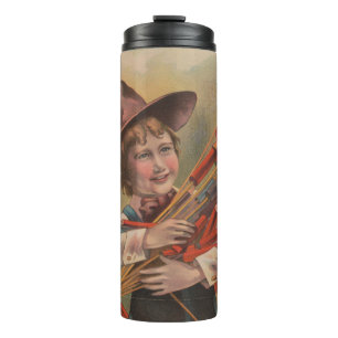 Boy with Fireworks, American Flag, Patriotic Print Thermal Tumbler