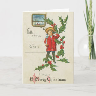 Boy with Phone Christmas Card