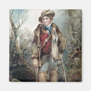 Boy with Rabbits Magnet