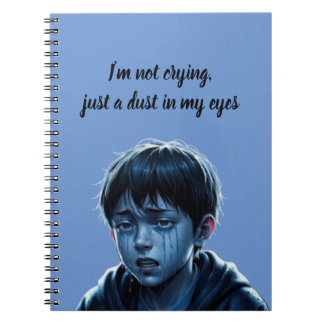 Boy with tears notebook