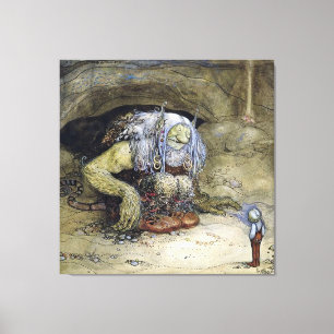“Boy with Troll” by John Bauer Canvas Print