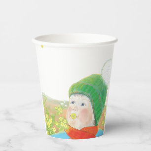 Boy with Wild Primroses Paper Cups