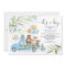 Boy Woodland Animal Blue Gold Greenery Baby Shower