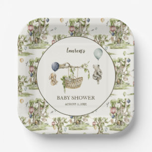 Boy Woodland Animals Baby Shower Paper Plate