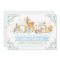 Boy Woodland Animals Blue Gold Floral 1st Birthday