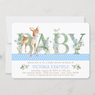 Boy Woodland Deer Baby Shower Invitations