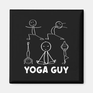 Boy Yoga Guy Exercise Stick Figure  Magnet