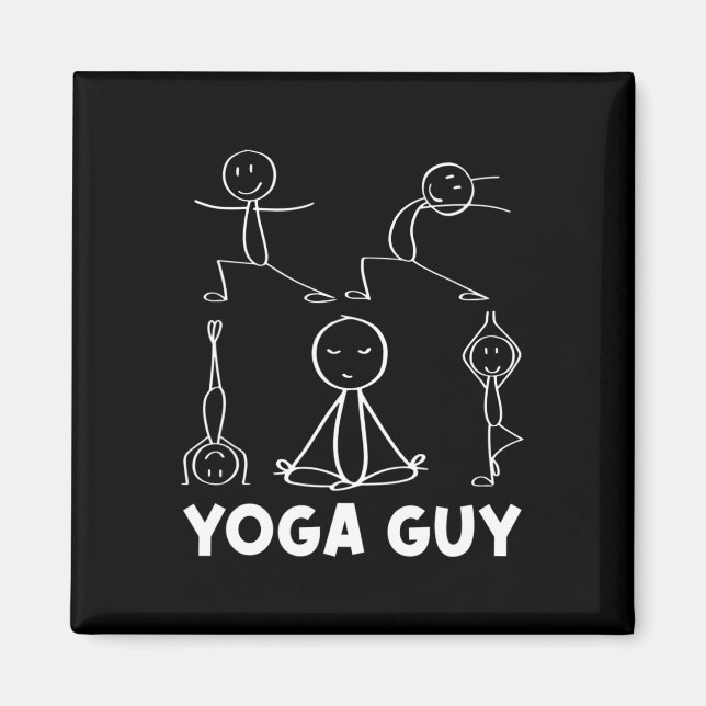 Boy Yoga Guy Exercise Stick Figure  Magnet (Front)