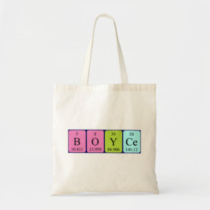 Boyce periodic table name tote bag