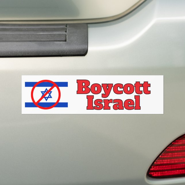 Boycott Israel Bumper Sticker (On Car)